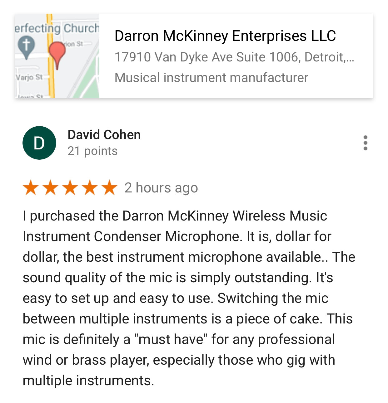 Darron McKinney wireless musical instrument condenser microphone