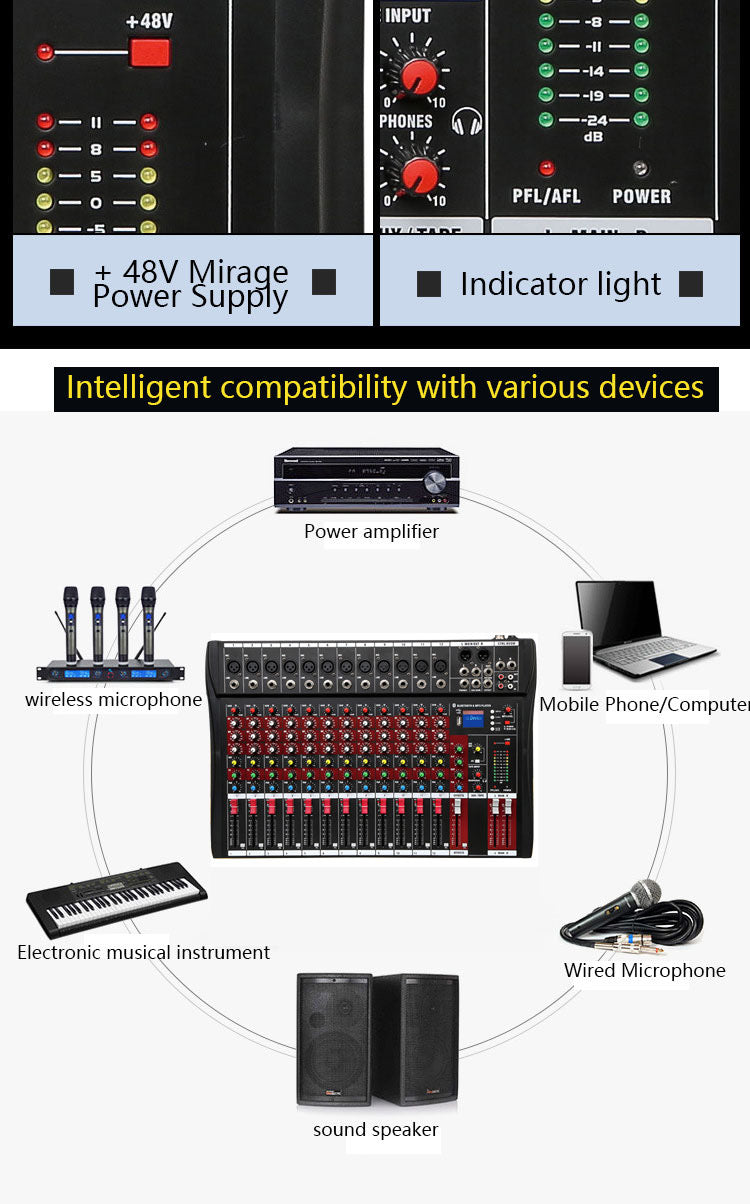 Darron McKinney 12 Channel Professional digital audio mixer