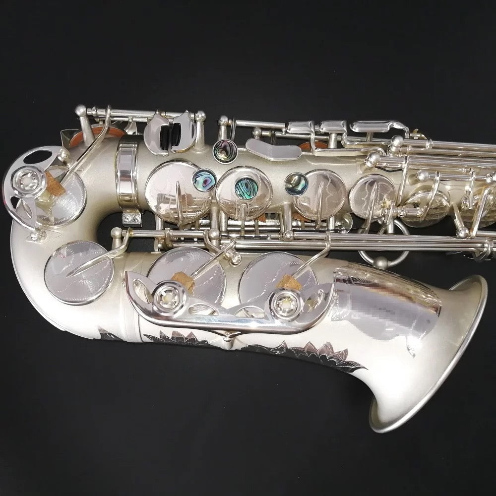 Darron McKinney Demon Chaser 30 Series White Silver Matted Professional Alto Saxophone