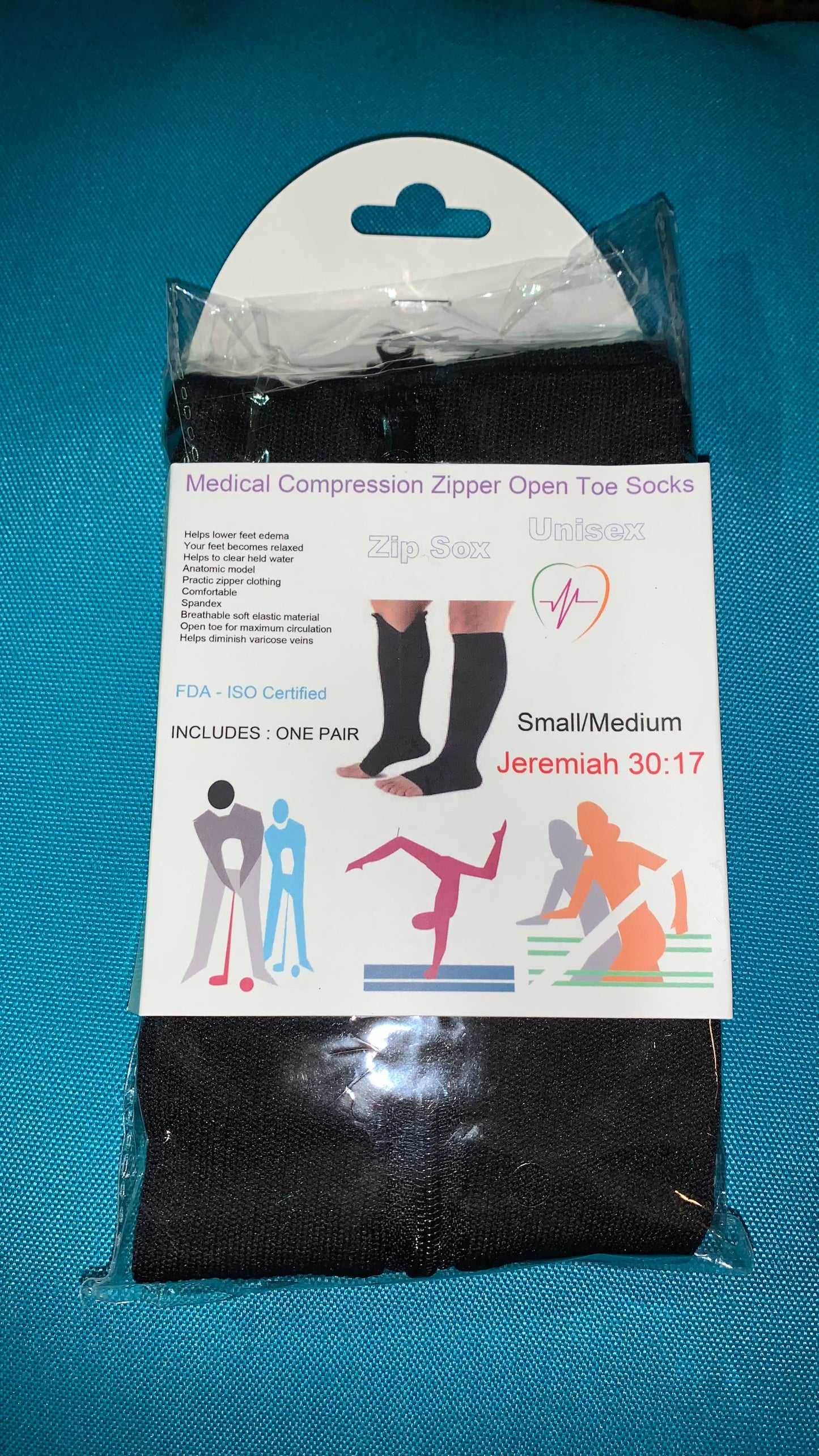 Zip-up compression socks