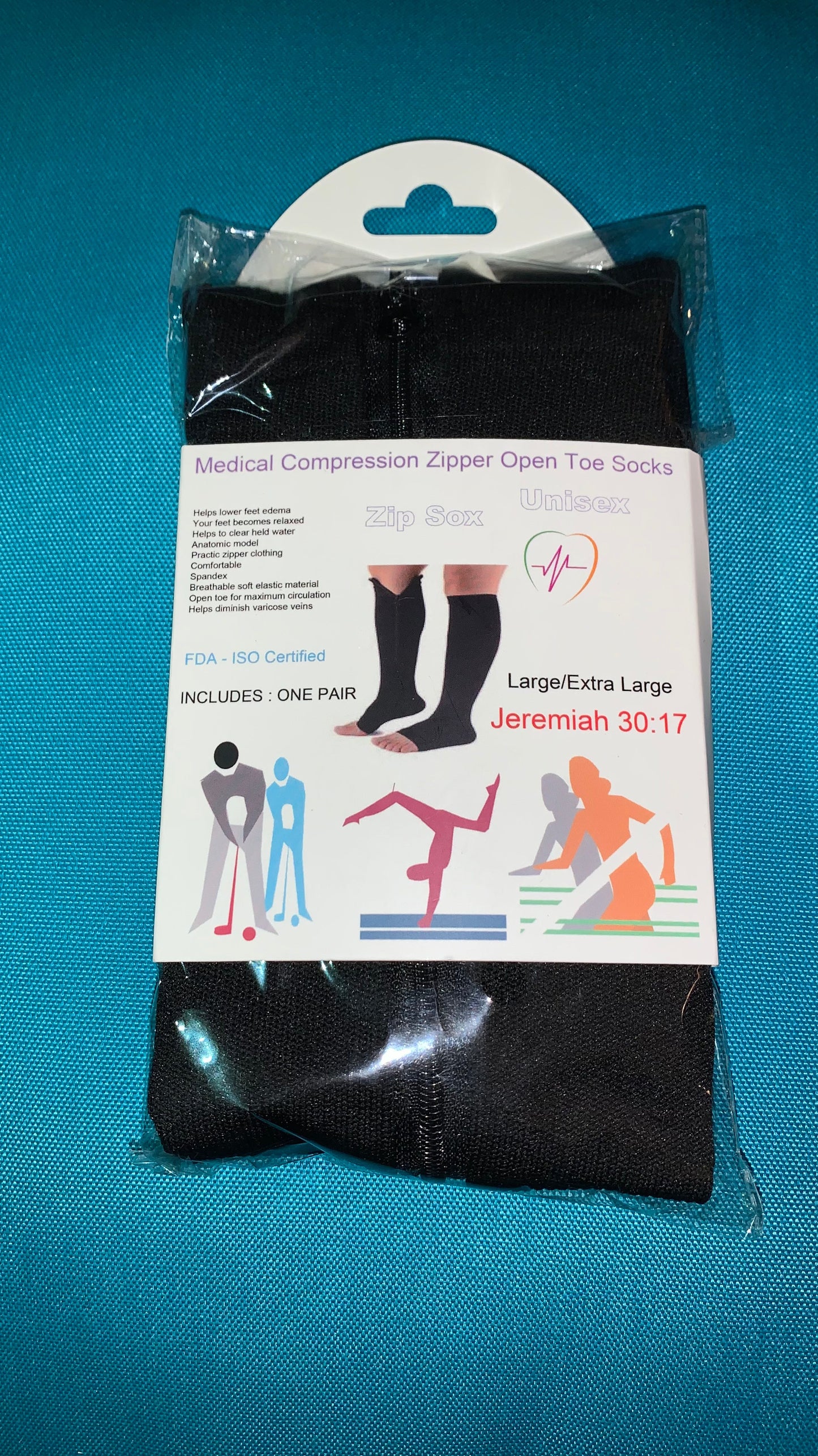 Zip-up compression socks